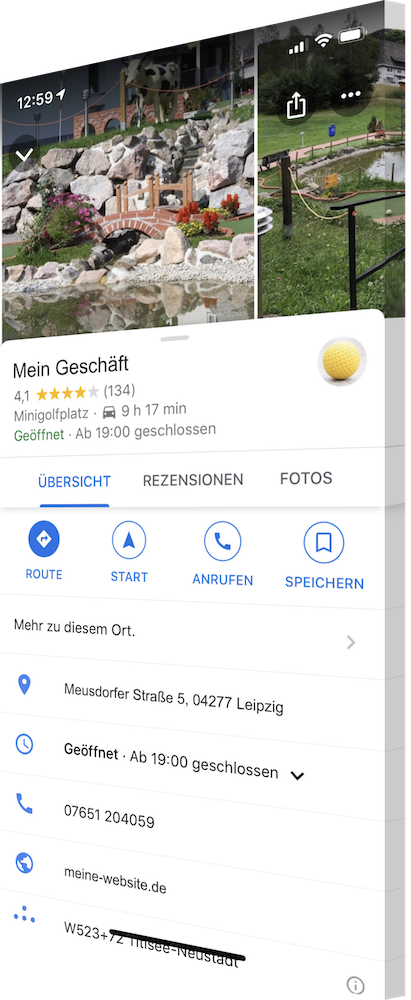 Google-Eintrag 3D 3D-Version eines Google Business Eintrags